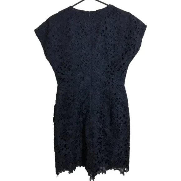 Banana Republic Navy Blue Crochet Lace Floral Dolman Sleeve Dress - Picture 5 of 8